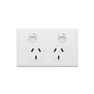 Legrand ED777MW Excel Life Double Powerpoint, 10A, Horizontal, 2 Outlets, AS/NZS 3112 Compliant, Matte White Finish 1 Legrand ED777MW Excel Life Double Powerpoint, 10A, Horizontal, 2 Outlets, AS/NZS 3112 Compliant, Matte White Finish