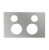 Legrand ED777PLMS Excel Life Double Powerpoint Coverplate, Horizontal, 2 Outlets, Plastic, 121mm x 77mm x 10mm, Easy Install, Matte Silver