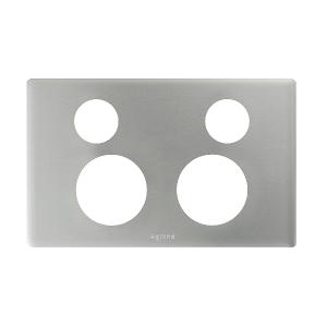 Legrand ED777PLMS Excel Life Double Powerpoint Coverplate, Horizontal, 2 Outlets, Plastic, 121mm x 77mm x 10mm, Easy Install, Matte Silver 1 Legrand ED777PLMS Excel Life Double Powerpoint Coverplate, Horizontal, 2 Outlets, Plastic, 121mm x 77mm x 10mm, Easy Install, Matte Silver