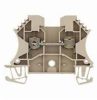 Weidmuller 1020300000 WDU 10 Feed-Through Terminal Block, DIN Rail Mount, 2 Connections, Screw Connection, 1000V, 18-8AWG, Thermoplastic, Dark Beige